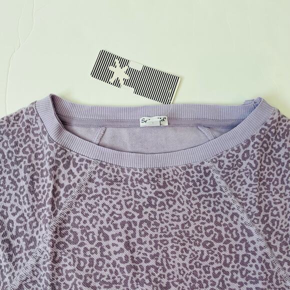 NWT Splendid Size 7 Cropped Twinkle Leopard Top in Purple - Picture 2 of 4